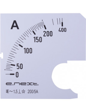 Шкала до амперметра щитового e.meter72.a200.scale АС 200А 72х72мм