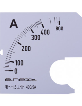 Шкала до амперметра щитового e.meter72.a400.scale АС 400А 72х72мм