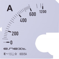 Шкала до амперметра щитового e.meter72.a600.scale АС 600А 72х72мм