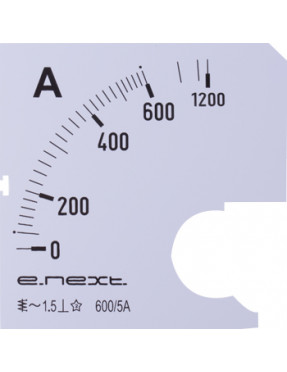 Шкала до амперметра щитового e.meter72.a600.scale АС 600А 72х72мм