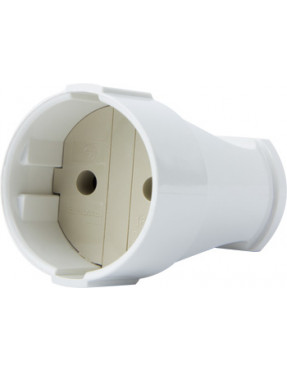 Розетка переносна e.socket.001.10.white, без з/к,10А біла