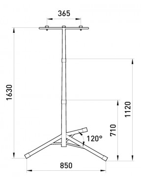 Стійка металева для прожекторів e.halogen.base.2.150.500, (на 2 прожектори по 150 Вт або 500Вт), червона