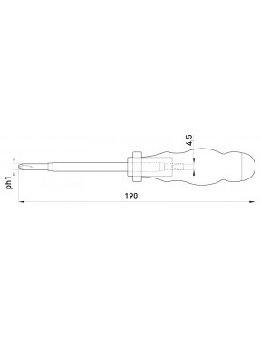 Індикатор-викрутка e.tool.test06  155х3хph0 прямий+хрестовий  АС100-500В