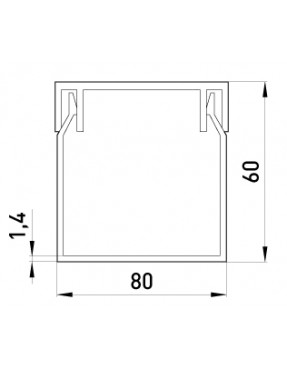 Короб пластиковий e.trunking.stand.80.60, 80х60мм, 2м