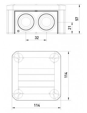 Коробка розподільча Obo Bettermann T 60, 114х114х57, IP 66, світлосіра, з кабельними вводами