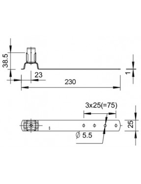 Тримач проводу на даху L=230 мм нержст.
