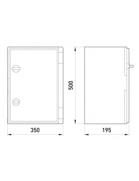 Корпус удароміцний з АБС-пластика e.plbox.350.500.195.tr, 350х500х195мм, IP65 з прозорими дверцятами