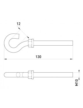 Анкерний гак e.anchor.hook.pro.M10.12.130, М10, 12х130мм