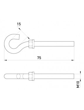 Анкерний посилений гак e.anchor.hook.pro.M10.15.75.a, М10, 15х75мм