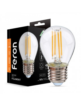 Світлодіодна лампа Feron Filament LB-161 6Вт E27 4000K