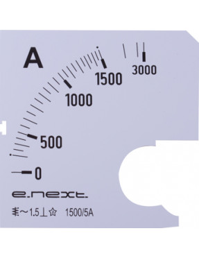 Шкала до амперметра щитового e.meter72.a1500.scale АС 1500А 72х72мм