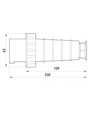 Силова вилка переносна e.plug.pro.4.63, 4п., 380В, IP 67, 63А (034)