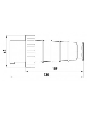 Силова вилка переносна e.plug.pro.5.63, 5п., 380В, IP 67, 63А (035)