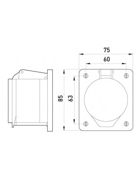 Силова розетка, що вбудовується e.socket.pro.4.16.wall, 4п., 380В, 16А (414)