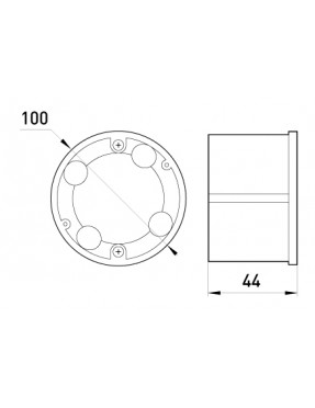 Коробка розподільча e.db.stand.111.d100 гіпсокартон, упор ПВХ.