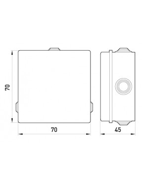 Коробка розподільча e.db.stand.700.70.70.42 70х70х42мм  зовнішня