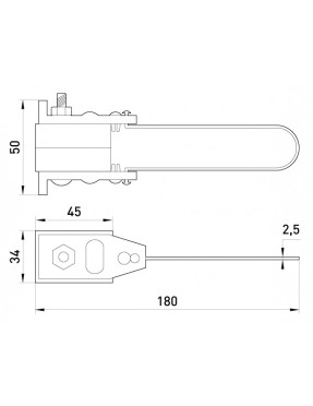 Анкерний ізольований затискач e.i.clamp.si.2.16.35, з проволочною скобою