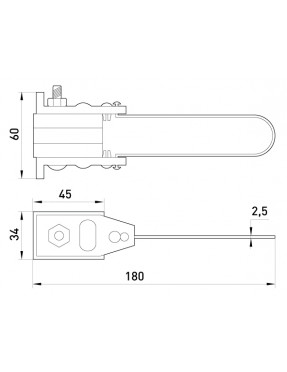 Анкерний ізольований затискач e.i.clamp.si.4.16.35, з проволочною скобою