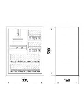 Корпус e.mbox.stand.n.f3.36.z металевий, під 3-ф. лічильник, 36 мод., навісний, з замком