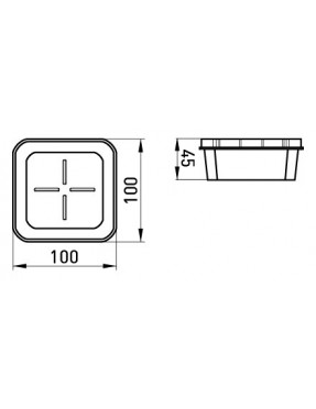 Коробка розподільча пластикова e.db.stand.100.100.45 цегла/бетон