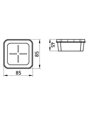 Коробка розподільча пластикова e.db.stand.85.85.45.gk гіпсокартон
