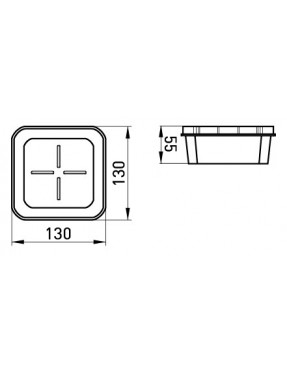 Коробка розподільча пластикова e.db.stand.130.130.55 гіпсокартон