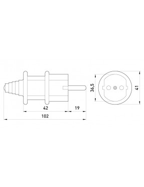 Силова вилка переносна e.plug.pro.2.16, 2п., 230В, 16А (012)