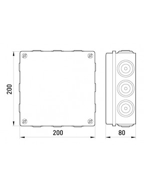 Розподільча коробка e.db.pro.200.200.80