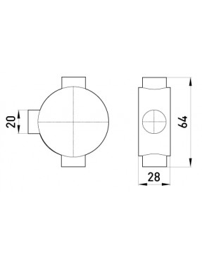 Коробка e.pipe.3.db.stand.20 з'єднувальна трубна, 3 вводи, d20мм