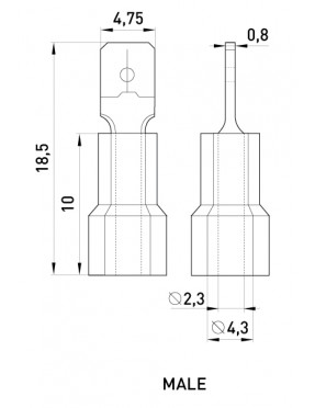 Наконечник ізольований e.terminal.stand.mdd2.187.8 (dd.m.1,5.2,5), 100шт