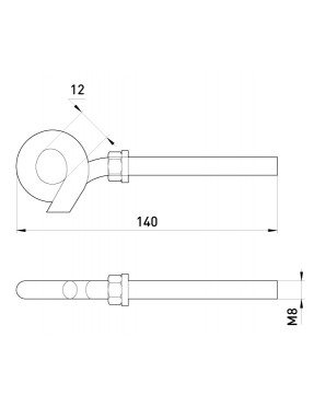 Напівзакритий анкерний гак e.anchor.hook.pro.M8.12.140 (LHH-12140)