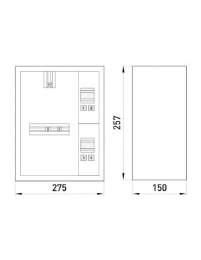 Корпус e.mbox.stand.n.f1.04.z металевий, під 1-ф. лічильник, 4 мод., навісний, з замком