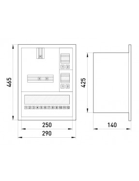 Корпус e.mbox.stand.w.f1.16.z металевий, під 1-ф. лічильник, 16 мод., що вбудовується, з замком