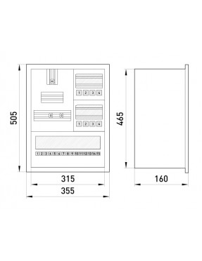 Корпус e.mbox.stand.w.f3.24.z металевий, під 3-ф. лічильник, 24 мод., що вбудовується, з замком