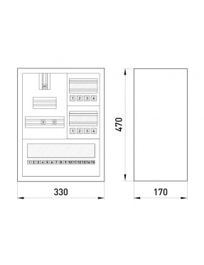 Корпус e.mbox.stand.n.f3.24.z металевий, під 3-ф. лічильник, 24 мод., навісний, з замком