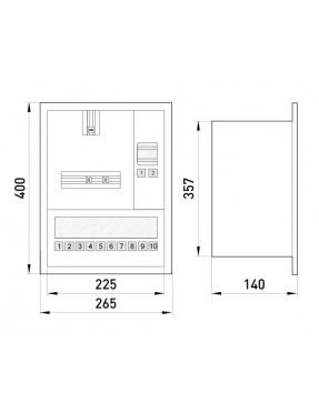 Корпус e.mbox.stand.w.f1.10.z металевий, під 1-ф. лічильник, 10 мод., що вбудовується, з замком