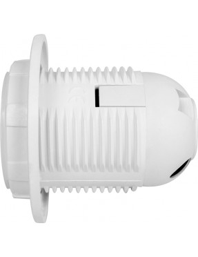 Патрон пластиковий e.lamp socket with nut.E27.pl.white, Е27 з гайкою, білий