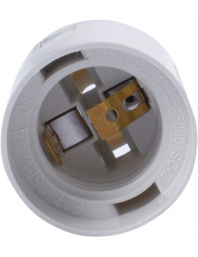 Патрон пластиковий e.lamp socket.E27.pl.white, Е27, білий