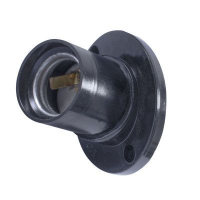 Патрон бакелітовий e.lamp socket wall skew side.E27.bk.black, настінний, Е27, зміщений, чорний