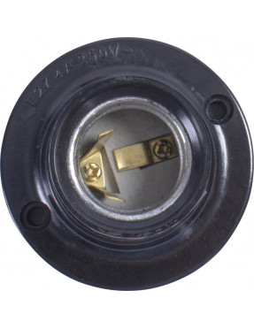 Патрон бакелітовий e.lamp socket wall side.E27.bk.black, настінний Е27, чорний