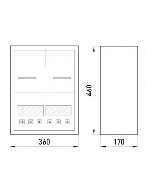 Корпус e.mbox.stand.n.f3.22.z.str металевий, під 3-ф. лічильник, навісний, 22 мод., з замком, вулична