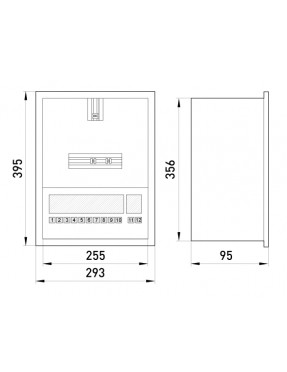 Корпус e.mbox.stand.w.f1.12.z.e металевий, під 1-ф. електронний лічильник, 12 мод., що вбудовується, з замком