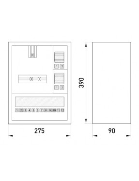 Корпус e.mbox.stand.n.f1.16.z.e металевий, під 1-ф. електронний лічильник, 16 мод., навісний, з замком