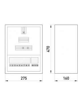 Корпус e.mbox.stand.n.f3.12.z.e металевий, під 3-ф. електронний лічильник, 12 мод., навісний, з замком
