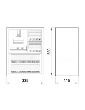 Корпус e.mbox.stand.n.f3.36.z.e металевий, під 3-ф. електронний лічильник, 36 мод., навісний, з замком