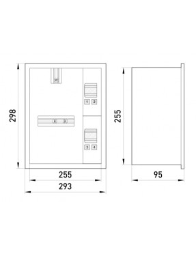 Корпус e.mbox.stand.w.f1.04.z.e металевий, під 1-ф. електронний лічильник, 4 мод., що вбудовується, з замком