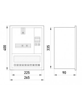 Корпус e.mbox.stand.w.f1.10.z.e металевий, під 1-ф. електронний лічильник, 10 мод., що вбудовується, з замком