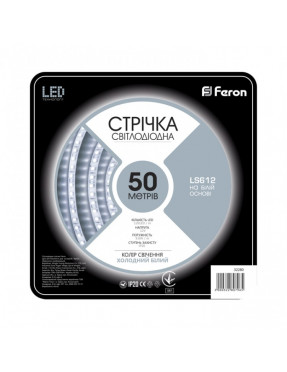 Світлодіодна стрічка Feron SANAN LS612 120SMD / м 12V IP22 50 м білий