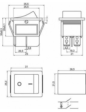 Перемикач клавішний e.switch.key.04, 4 pin, з індикацією